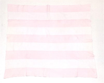 Lot 6029 - Late 19th Century Strippy Quilt, with stripes of pale pink design, alternating with daisy head...