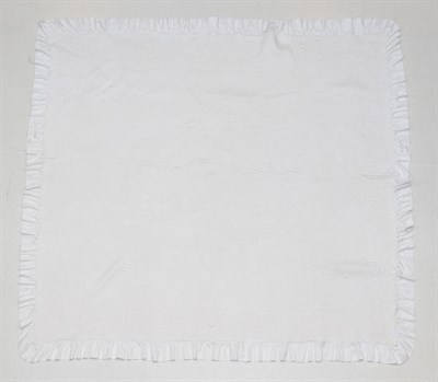 Lot 6030 - Late 19th Century White Cotton Reversible Quilt, finely quilted overall with a central flower head