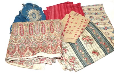 Lot 6031 - Assorted Mainly French Textiles, comprising Kashmir quilt with cotton reverse, 140cm by 135cm;...