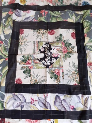 Lot 6035 - Late 19th Century North Country Thrift Quilt, designed in a mosaic pattern with central square,...