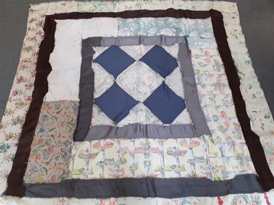 Lot 6035 - Late 19th Century North Country Thrift Quilt, designed in a mosaic pattern with central square,...