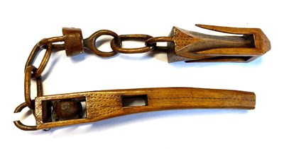 Lot 6048 - 19th Century Ball and Chain Knitting Sheath, the lower part has tiny chip carving and a carved ball