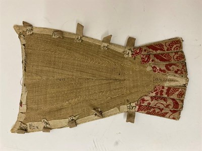Lot 6073 - Circa 1720 English Stomacher worked on cream silk, decorated with coloured silk embroidered...