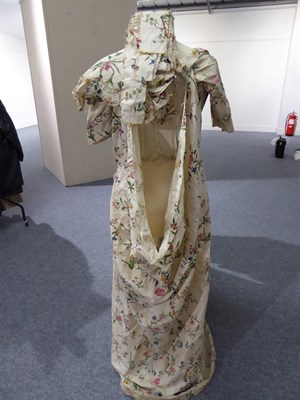 Lot 6111 - Late 18th Century Dress made from Chinese cream silk and hand painted for the Western market,...