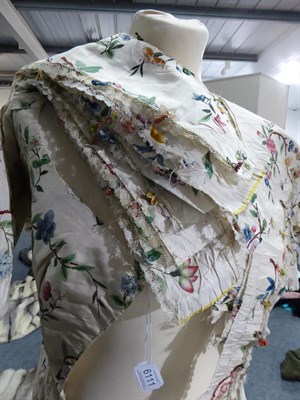 Lot 6111 - Late 18th Century Dress made from Chinese cream silk and hand painted for the Western market,...