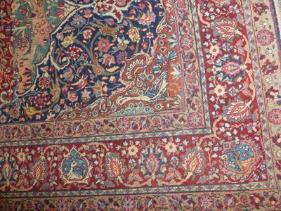 Lot 1258 - A Pair of Tabriz Rugs Persian Azerbaijan Each with an indigo field of vines and grotesque...