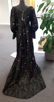 Lot 6119 - Circa 1870/1880 Aesthetic Movement Black Silk Robe, with gathered sleeve ends terminating with...