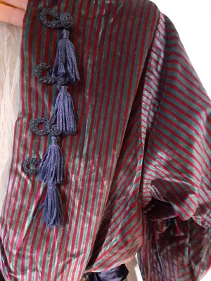 Lot 6121 - Early 20th Century Demare Dutoy, Rue des Petits Champs Paris, Pink, Grey and Blue Striped...