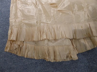Lot 6128 - Circa 1891 Cream Silk Damask Wedding Outfit Belonging to Lady Wentworth, woven with oak leaves...