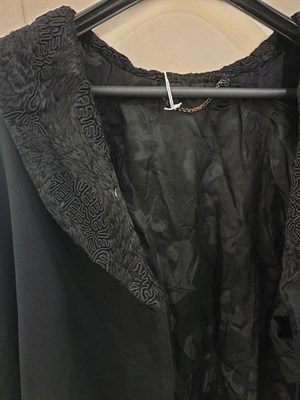 Lot 6134 - Circa 1930s Ladies' Day Wear, comprising a black wool single button coat, a silk and applied...
