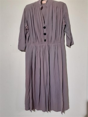 Lot 6143 - Circa 1930s/50s Ladies' Day and Evening Wear, comprising a white crepe dress with ruched detail...
