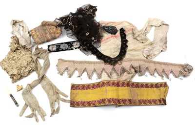 Lot 6155 - Assorted 19th Century and Later Costume Accessories, including a pair of early 19th century...