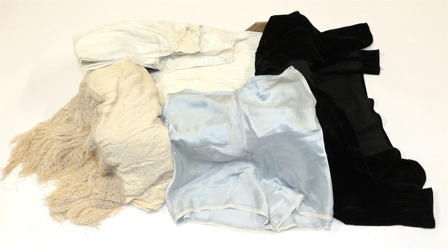 Lot 6156 - Late 19th/Early 20th Century Nightdresses, Camisoles, Bloomers, many with handmade lace trims, some