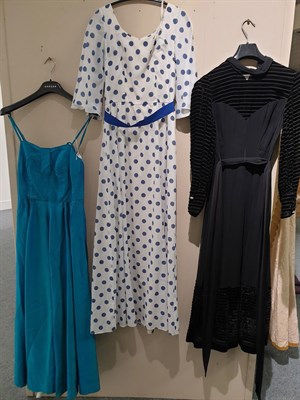 Lot 6178 - Circa 1970s and Later Ladies' Evening Wear and Coats, comprising a black sleeveless straight...