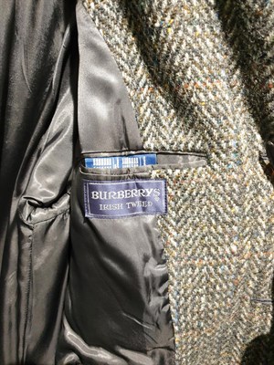 Lot 6181 - Circa 1980/90s Burberry Men's Irish Tweed Overcoat, single breasted with raglan sleeves,...