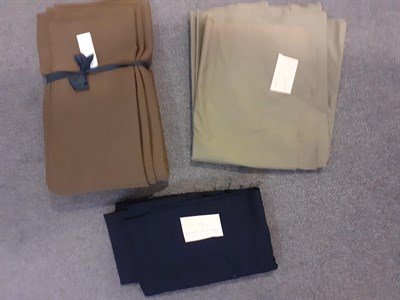 Lot 6185 - Quantity of Assorted Lengths of Burberry Wool Suiting, Twills  in grey checks, plain colours...