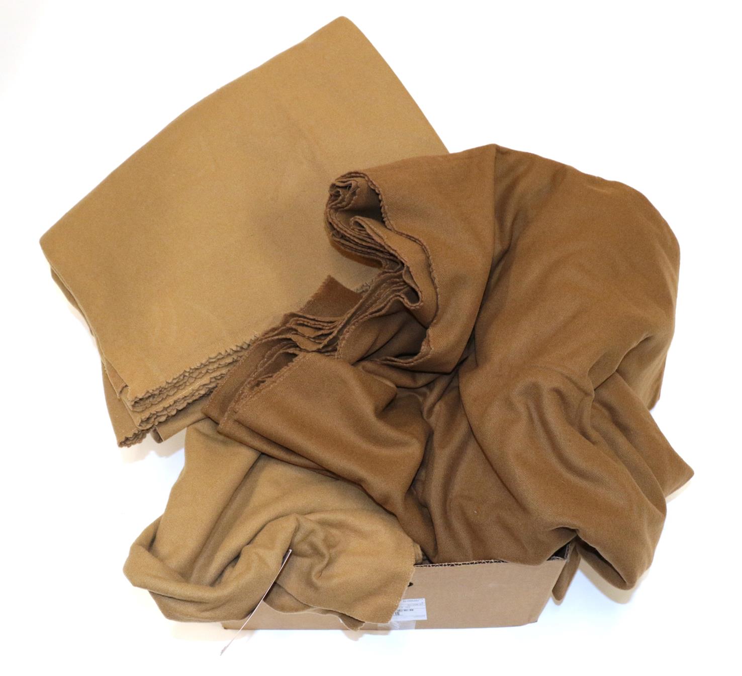 Lot 6195 - Lengths of Burberry Camel and Fawn Cashmere Fabric, lengths include fawn 5.5m; camel cashmere...
