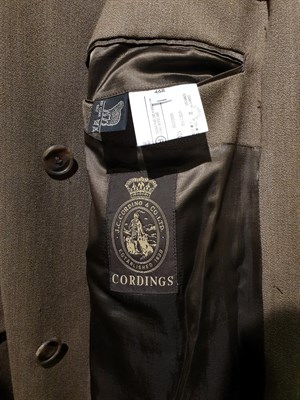 Lot 6203 - Lillywhites Navy Blue Cashmere Overcoat, with covered button fastening; Cordings & Co Crombie Style