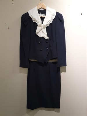 Lot 6207 - Assorted Modern Ladies' Costume, comprising Escada Margaretha Ley navy blue pin striped single...