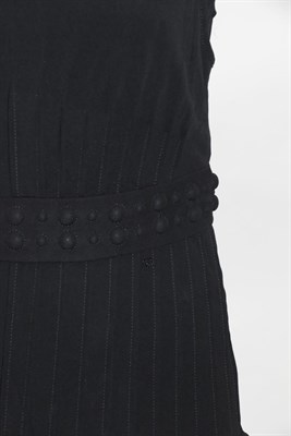 Lot 6213 - Modern Chanel Black Flapper Style Sleeveless Dress, in black layered jersey, multi pleated...