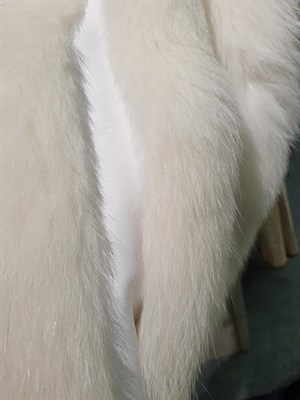 Lot 6217 - A Saga White Fox Fur and Leather Coat, the panels of fur alternated with lengths of white...