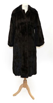 Lot 6222 - Blackglama Northern Export Fur of Leeds Dark Brown Mink Coat, with cuffed sleeves and collar