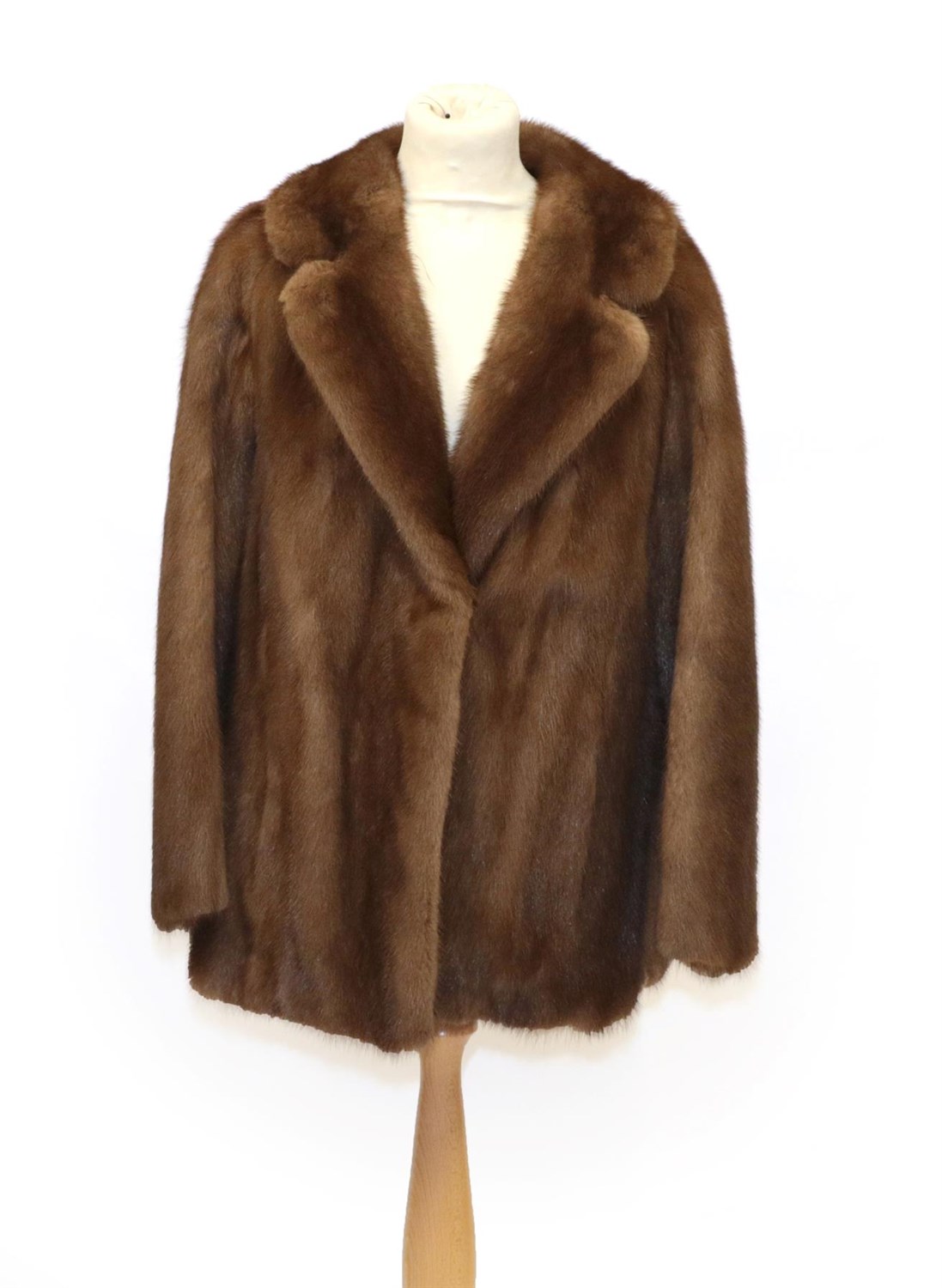 Lot 6225 - Sacks and Brendlor Furriers Brown Mink Short Jacket, with splits to the side seam