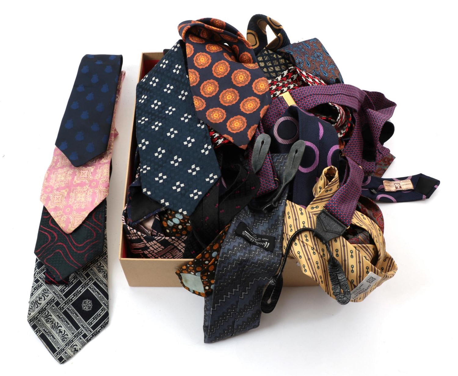 Lot 6273 - Assorted Silk Ties, comprising three Liberty silk ties; Herbie Frogg dog tooth check pattern...