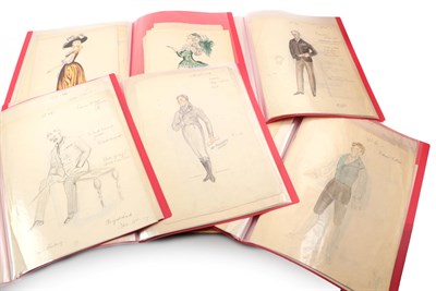 Lot 6276 - Five Albums of Circa 1930-50s Original Pencil Sketches and Watercolour Designs for Theatrical...