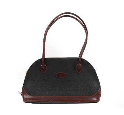 Lot 6310 - Modern Mulberry Black Scotch Grain Shoulder Bag, chestnut brown leather mounts and handles,...