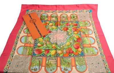 Lot 6326 - Hermes Silk Scarf 'Les Jardins d'Abdalousie, designed by A Honore, printed with bright colours...