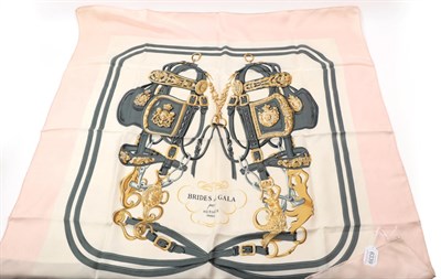 Lot 6339 - Hermes Silk Scarf 'Brides of Gala', within a pale pink border, 86cm square