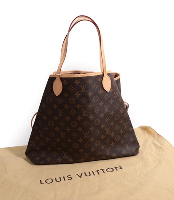 Lot 6342 - Louis Vuitton Brown Monogram Canvas And Leather Neverfull MM Handbag, with leather trims and...