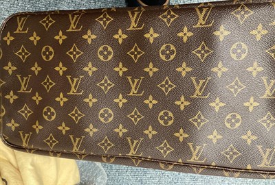 Lot 6342 - Louis Vuitton Brown Monogram Canvas And Leather Neverfull MM Handbag, with leather trims and...