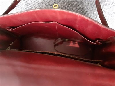 Lot 6347 - Circa 1979 Hermes Burgundy Kelly Leather Bag, with brass hardware, Hermes impressed to the...