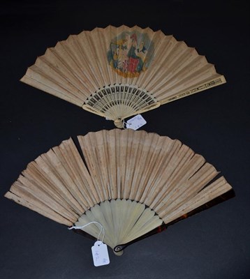 Lot 5000 - Britannia! A Late 18th Century Ivory Fan with slender monture, carved and pierced in a regular,...