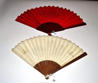 Lot 5008 - Le Réveil Matin: A Late 18th Century Wood Fan, the sticks plain, the slender guards finished...