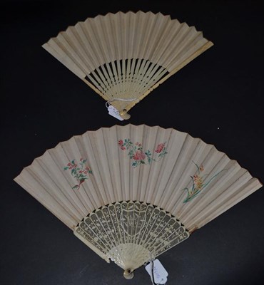 Lot 5013 - Chinoiserie in the 18th Century: Four 18th Century Fans, the first being early and elaborately...