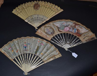 Lot 5022 - An 18th Century Ivory Fan, the monture Chinese Export, with some quite unusual features to the...