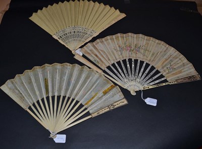 Lot 5022 - An 18th Century Ivory Fan, the monture Chinese Export, with some quite unusual features to the...