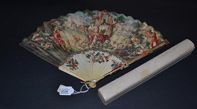 Lot 5030 - An Interesting Mid-18th Century Ivory and Tortoiseshell Fan, the gorge sticks in ivory with...