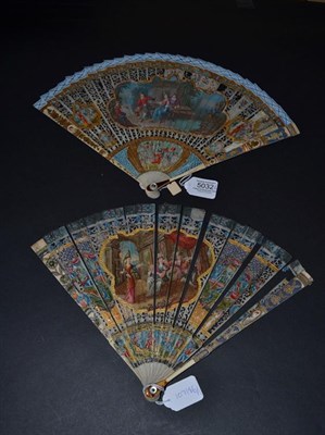 Lot 5032 - The Social Gathering:  An 18th Century Ivory Brisé Fan, the sticks with straight tips, the...