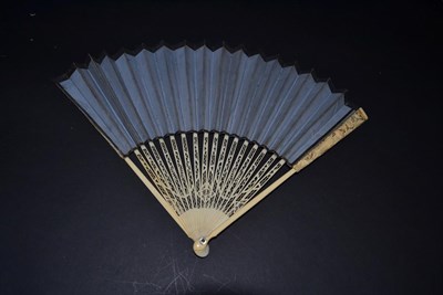 Lot 5035 - A Rare Early 18th Century Allegorical Printed Fan with very detailed leaf, showing an assembly...