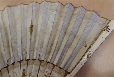 Lot 5036 - A Late 18th Century Grand Tour Fan with several Italian views and corresponding written detail, the