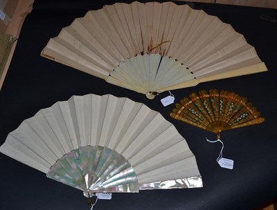 Lot 5066 - A Vibrant Circa 1870-1880's Fan, featuring an early autumn outdoor musical gathering within a grand