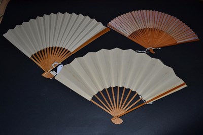 Lot 5072 - A Miscellaneous Selection of 20th Century Fans, comprising a paper fan mounted on bamboo sticks...