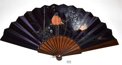 Lot 5079 - An Extremely Unusual Large Late 19th Century Silk Fan with a subject I don't ever recall...