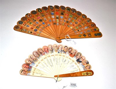 Lot 5098 - 1914-1915 Welt-Krieg (Meaning World War in German), A Brisé Fan with stained wood guards, the...