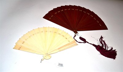 Lot 5100 - A Later 19th Century Ivory Brisé Fan with the guards shaped as arrows. The inner sticks, wedge...