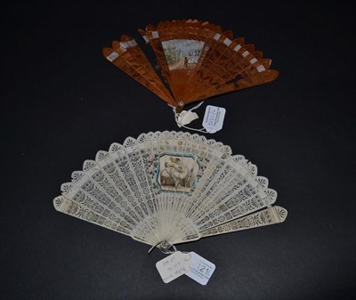 Lot 5121 - A Small Early 19th Century Four-Way Bone Brisé Fan, carved and pierced, one side engraved, the...